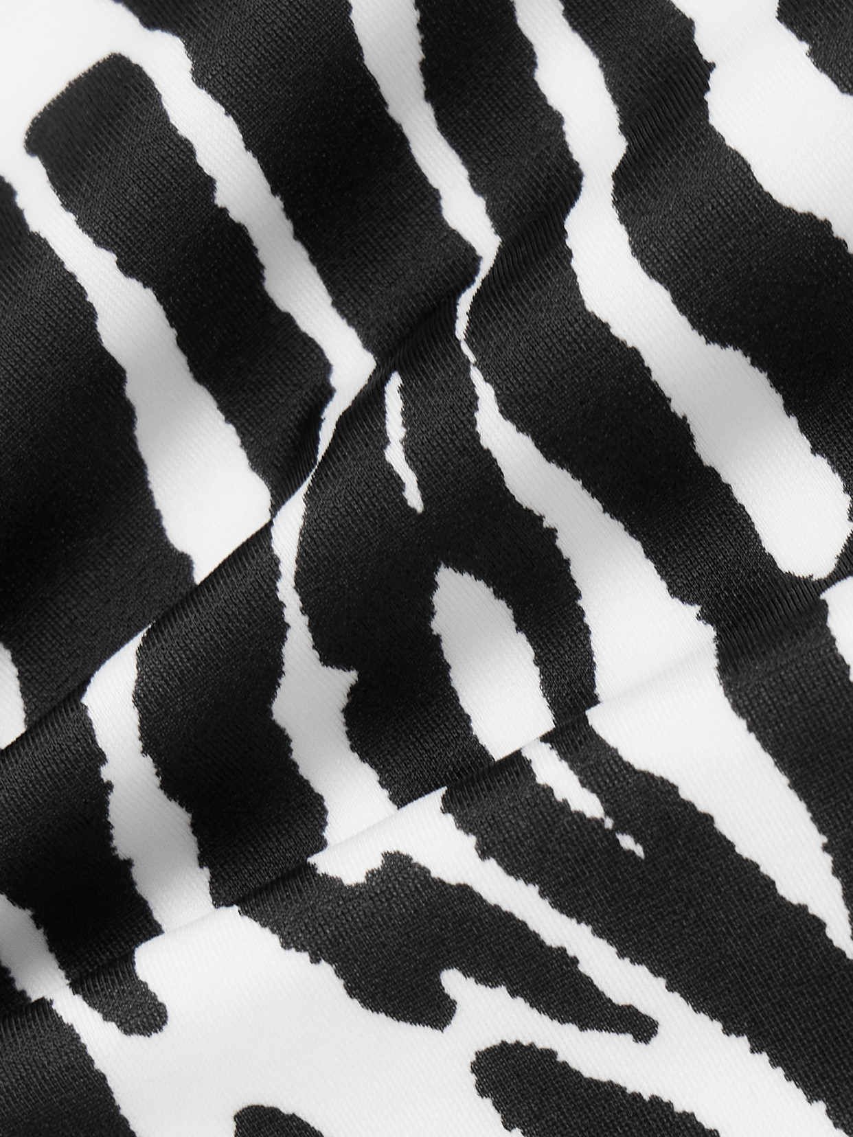 ATTICO EMBELLISHED ZEBRA-PRINT SWIMSUIT