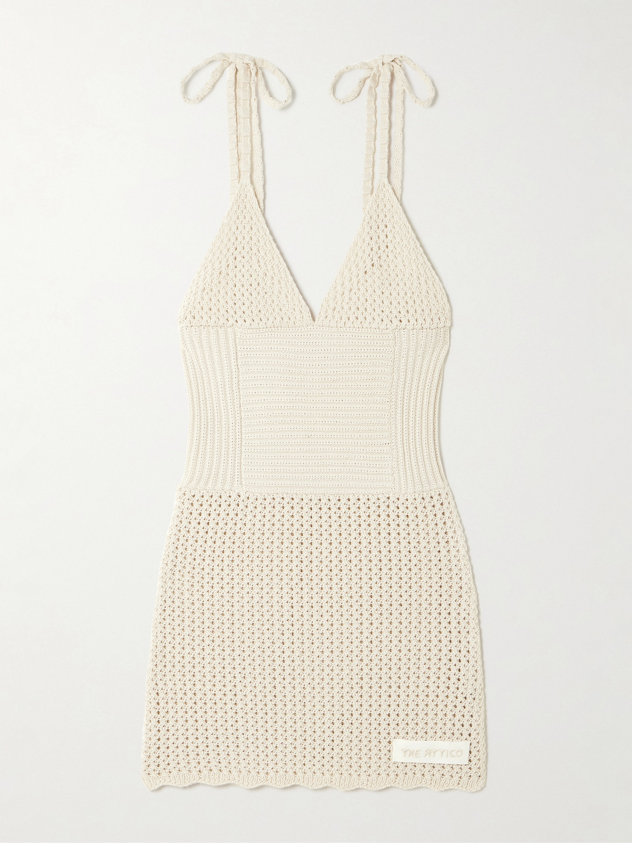 Attico Crocheted Cotton Mini Dress