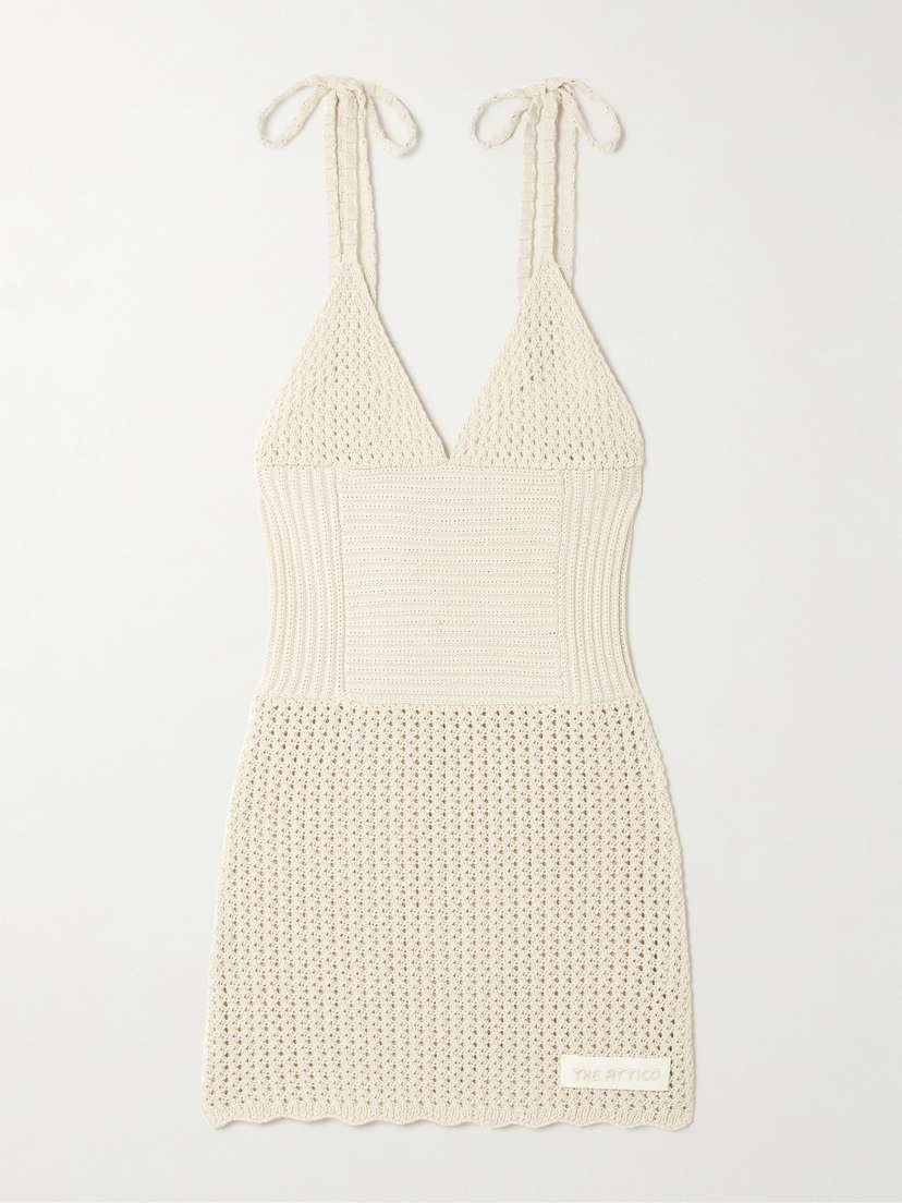 The Attico Crocheted Cotton Mini Dress