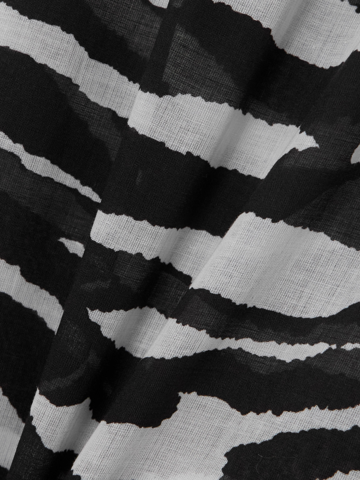Shop Attico Zebra-print Cotton-voile Wide-leg Pants