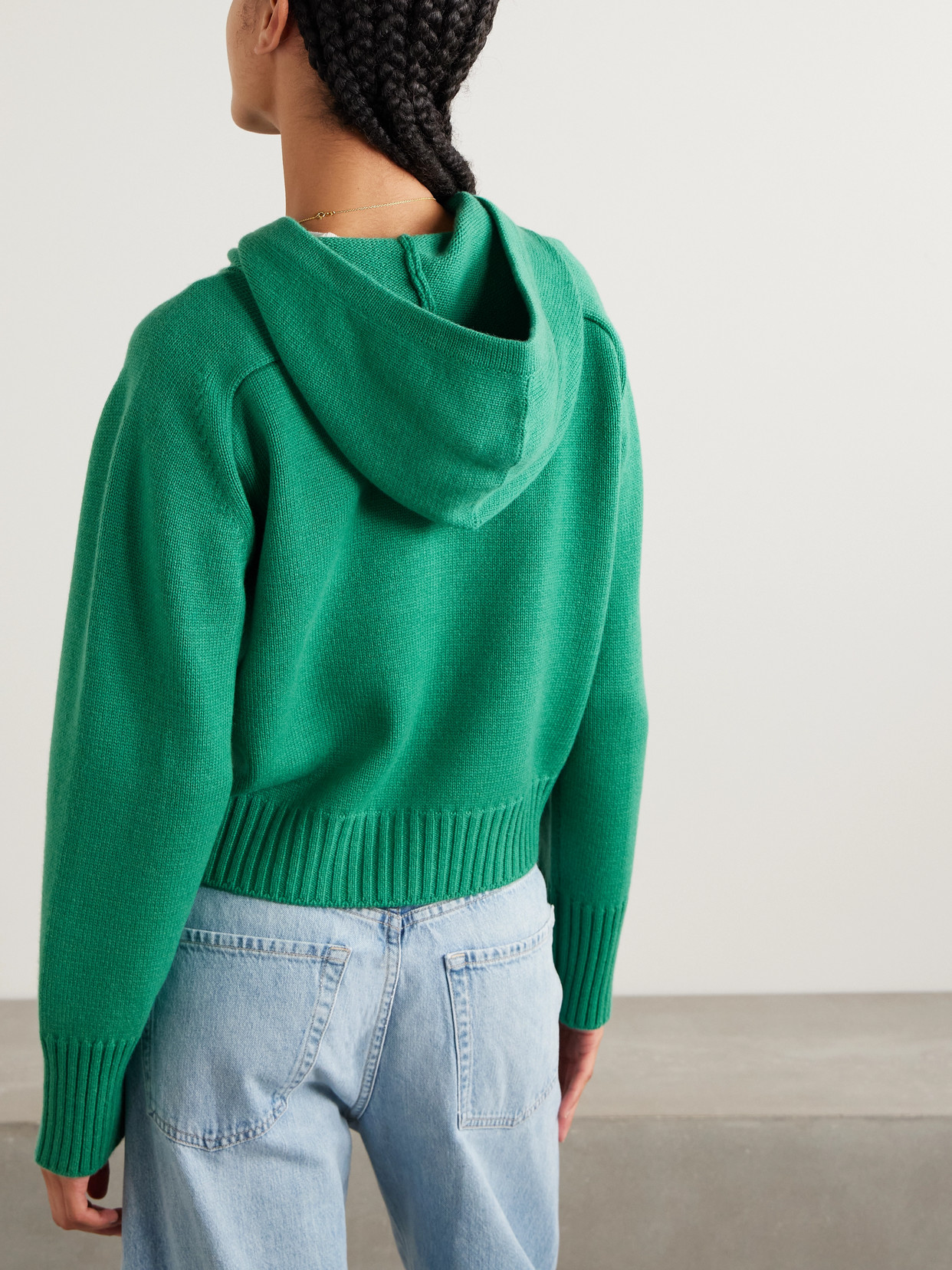 Calle Del Mar Cashmere Zip-up Hoodie In Green