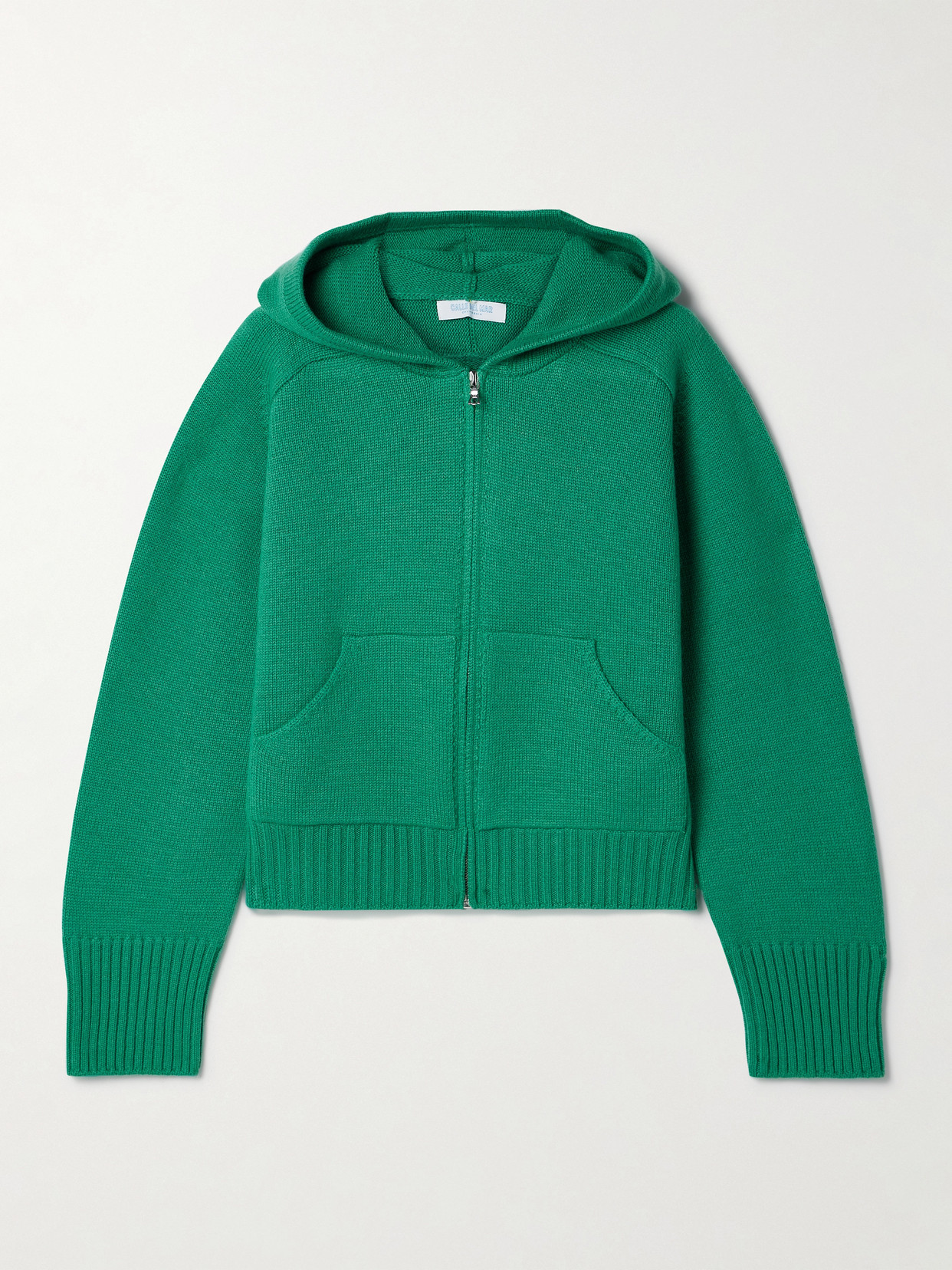 Calle Del Mar Cashmere Zip-up Hoodie In Green
