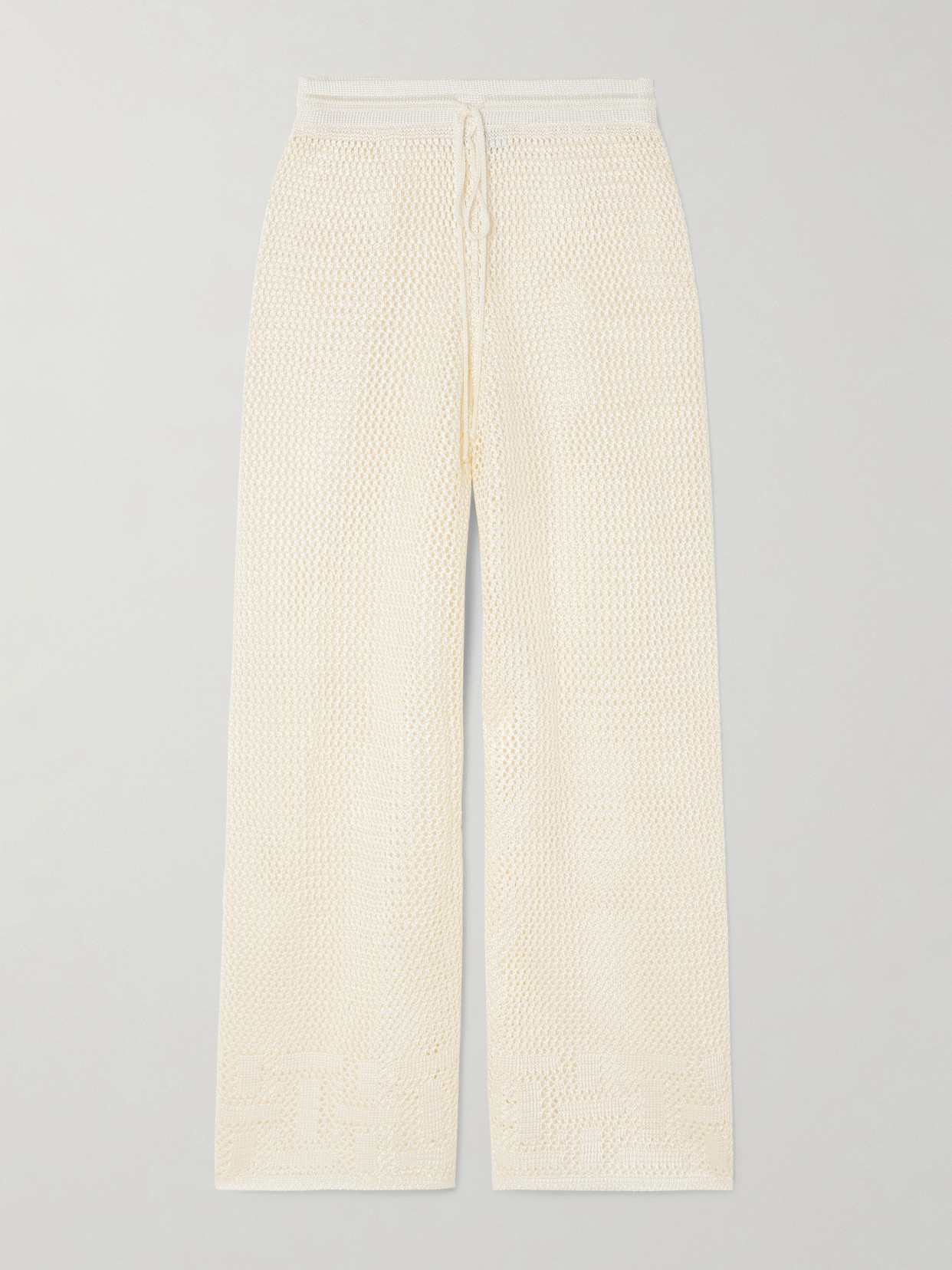 Calle Del Mar Crocheted Wide-leg Pants In Neutrals