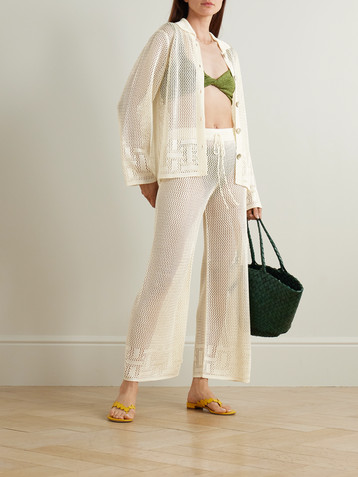 Calle Del Mar Crocheted wide-leg pants