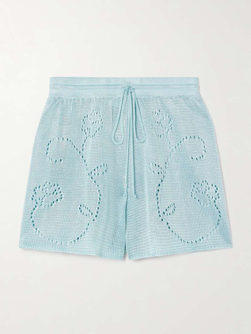 Calle Del Mar Pointelle-knit Shorts