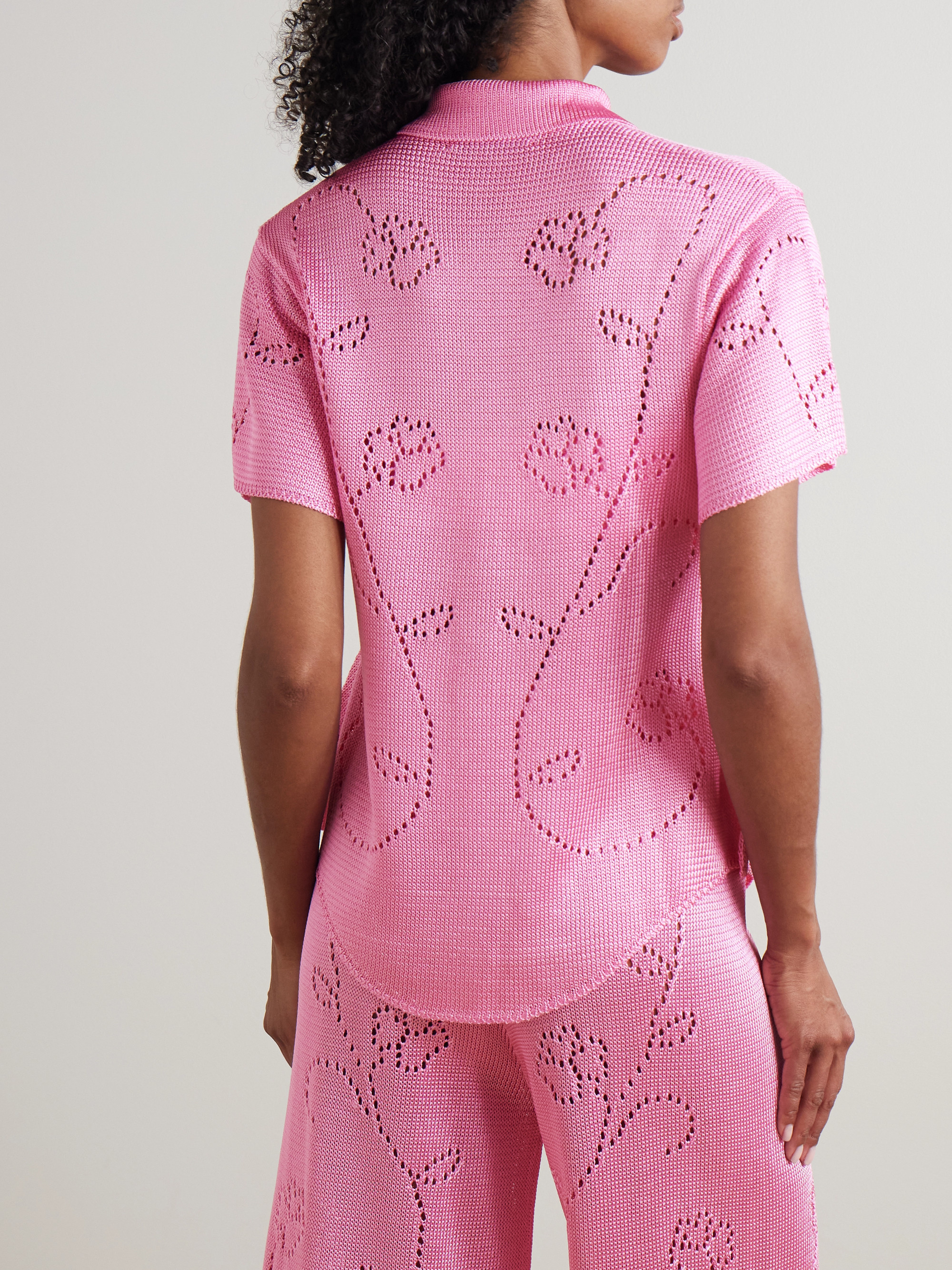 Calle Del Mar Ivy pointelle-knit shirt
