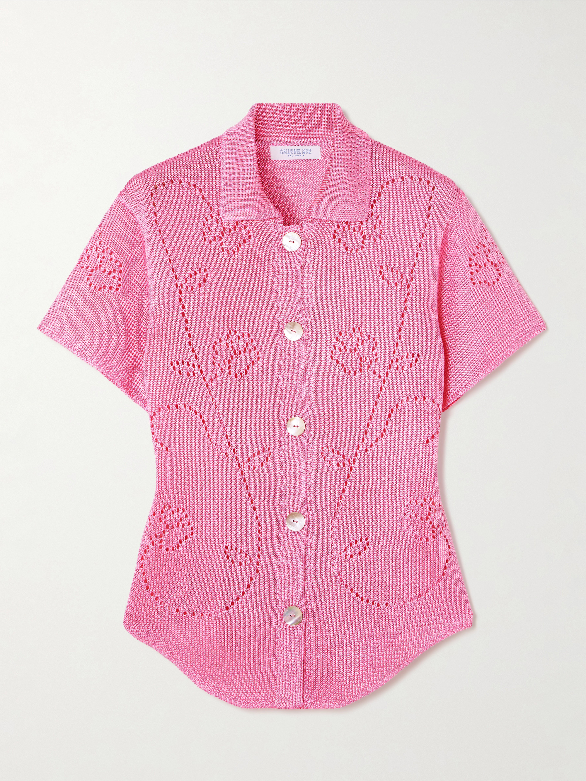 Calle Del Mar Ivy pointelle-knit shirt