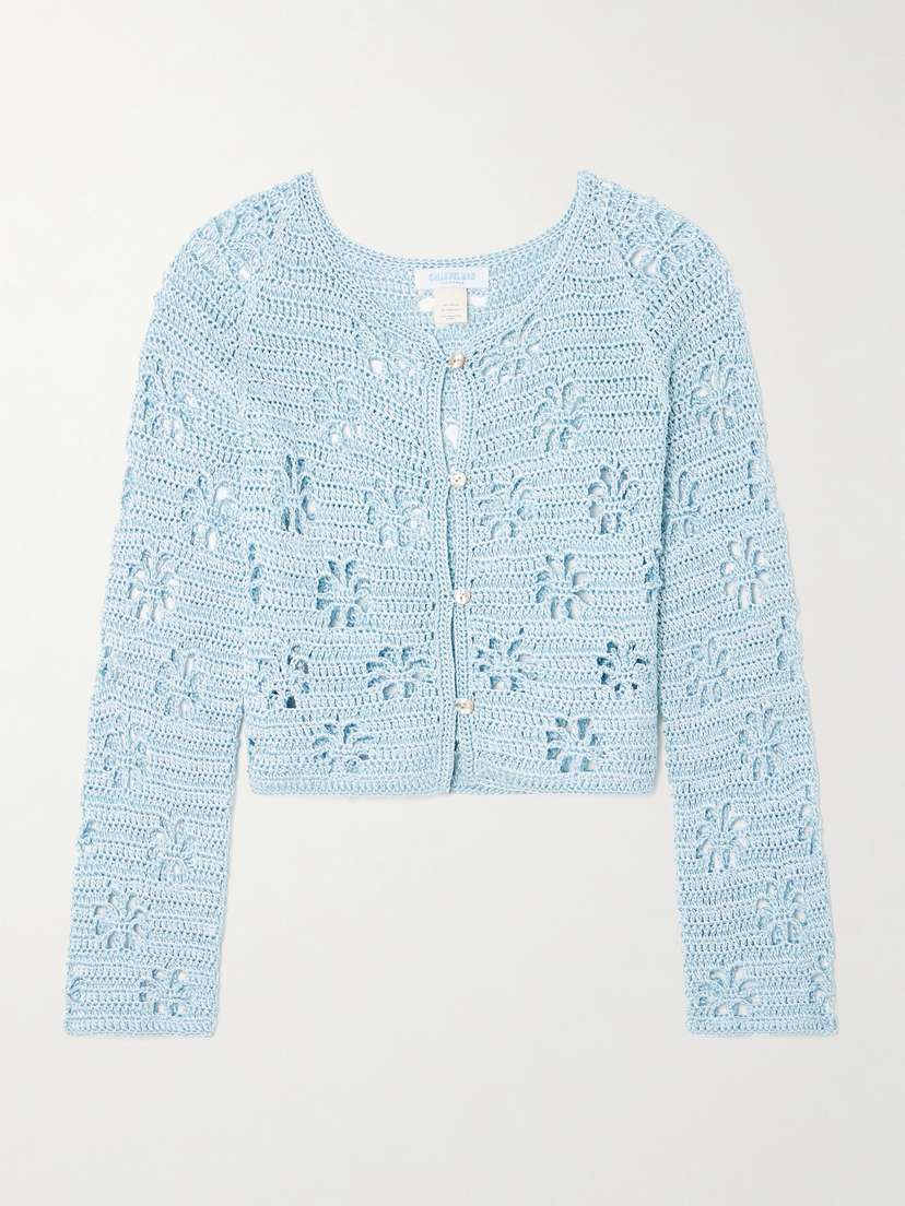Calle Del Mar Cropped Crocheted Cardigan