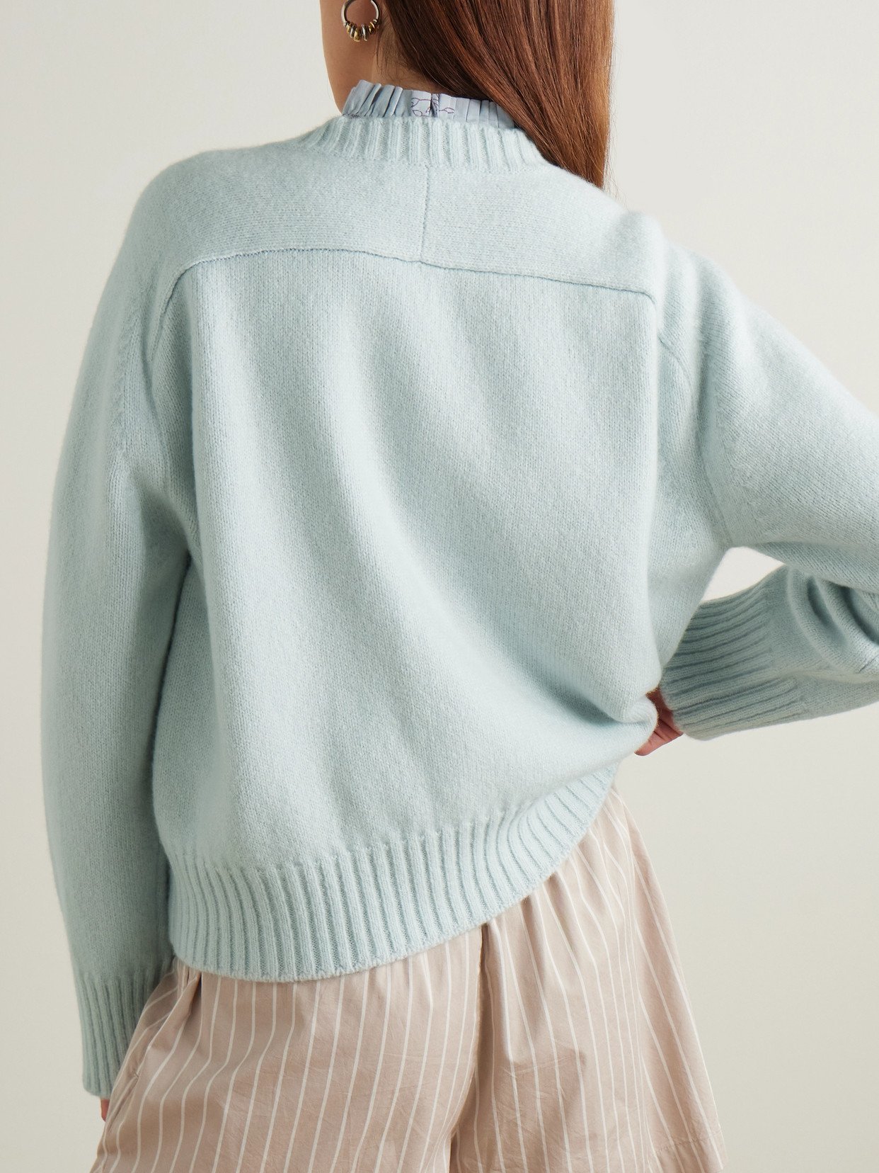 Calle Del Mar Intarsia-knit Cashmere Sweater In Blue