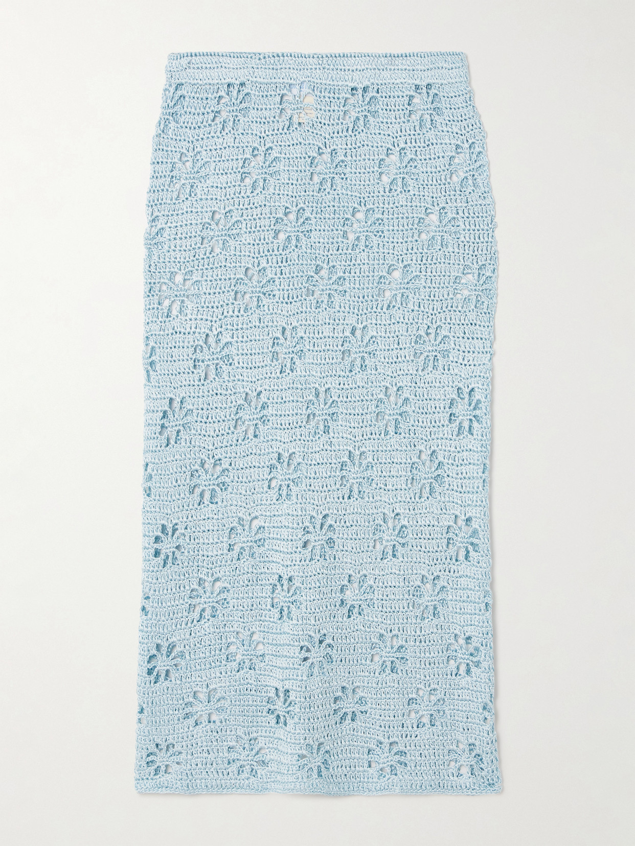 Calle Del Mar Crocheted Midi Skirt In Blue
