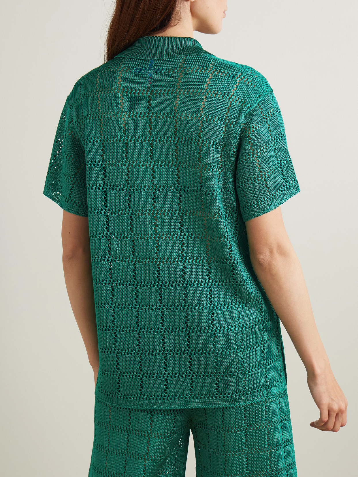 Calle Del Mar Crocheted Shirt In Green