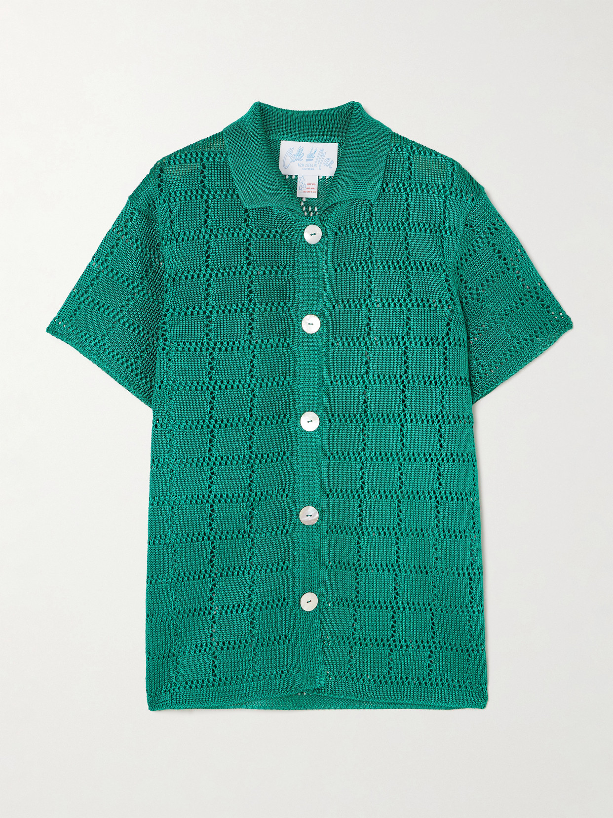 Calle Del Mar Crocheted Shirt In Green