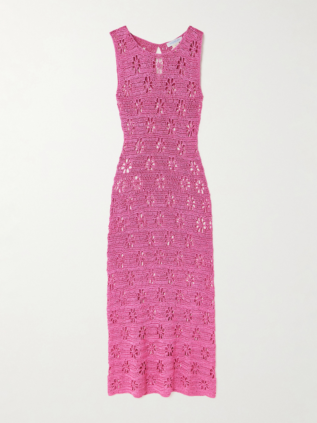 Calle Del Mar Crocheted Midi Dress In Pink