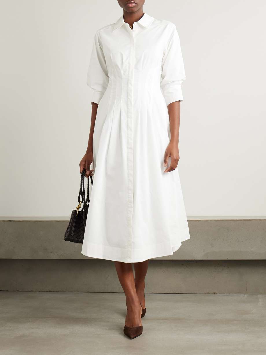 Red - Pochampally Ikat Cotton Shirt Midi Dress 02