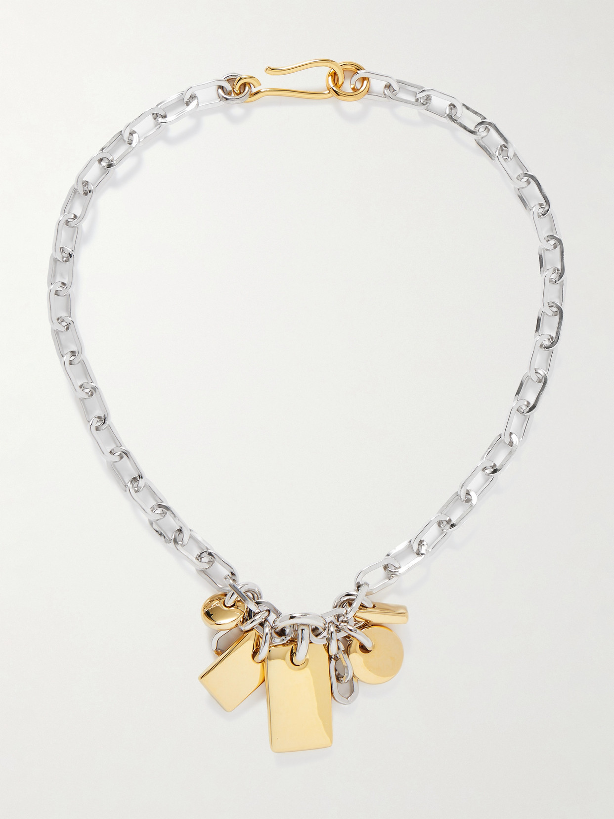 Laura Lombardi Diario Rhodium- And Gold-plated Necklace In Gold