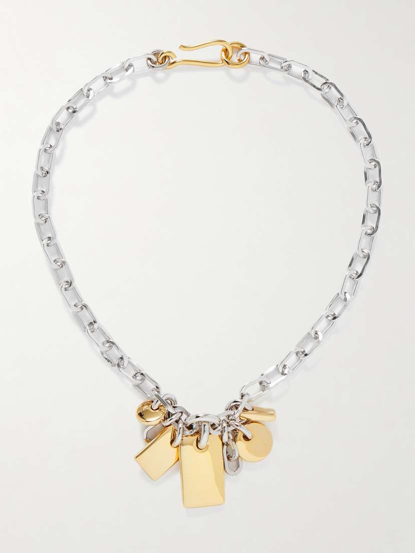 Laura Lombardi Diario Rhodium- And Gold-plated Necklace