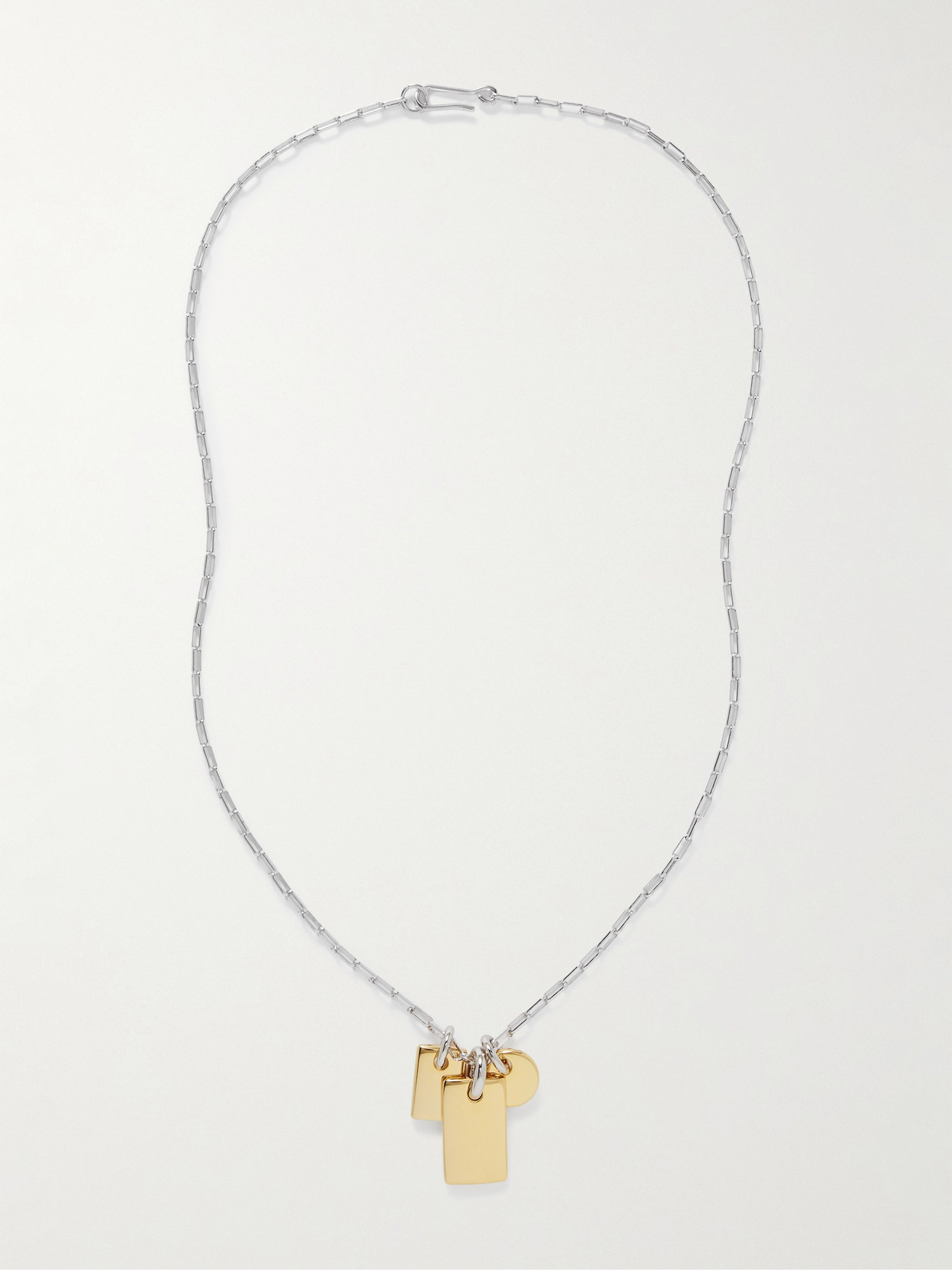 Laura Lombardi Carta Rhodium- And Gold-plated Necklace In Metallic