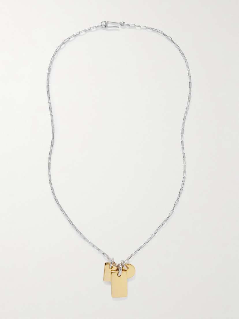 Laura Lombardi Carta Rhodium- And Gold-plated Necklace
