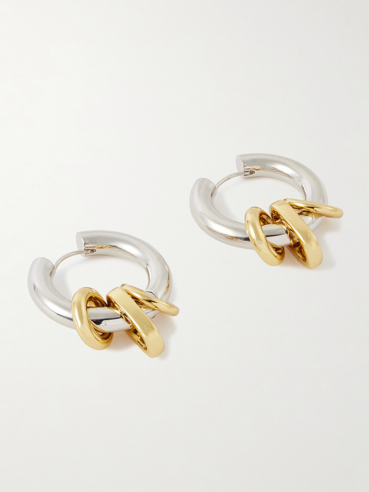 Laura Lombardi Genna Rhodium- And Gold-plated Hoop Earrings In Metallic