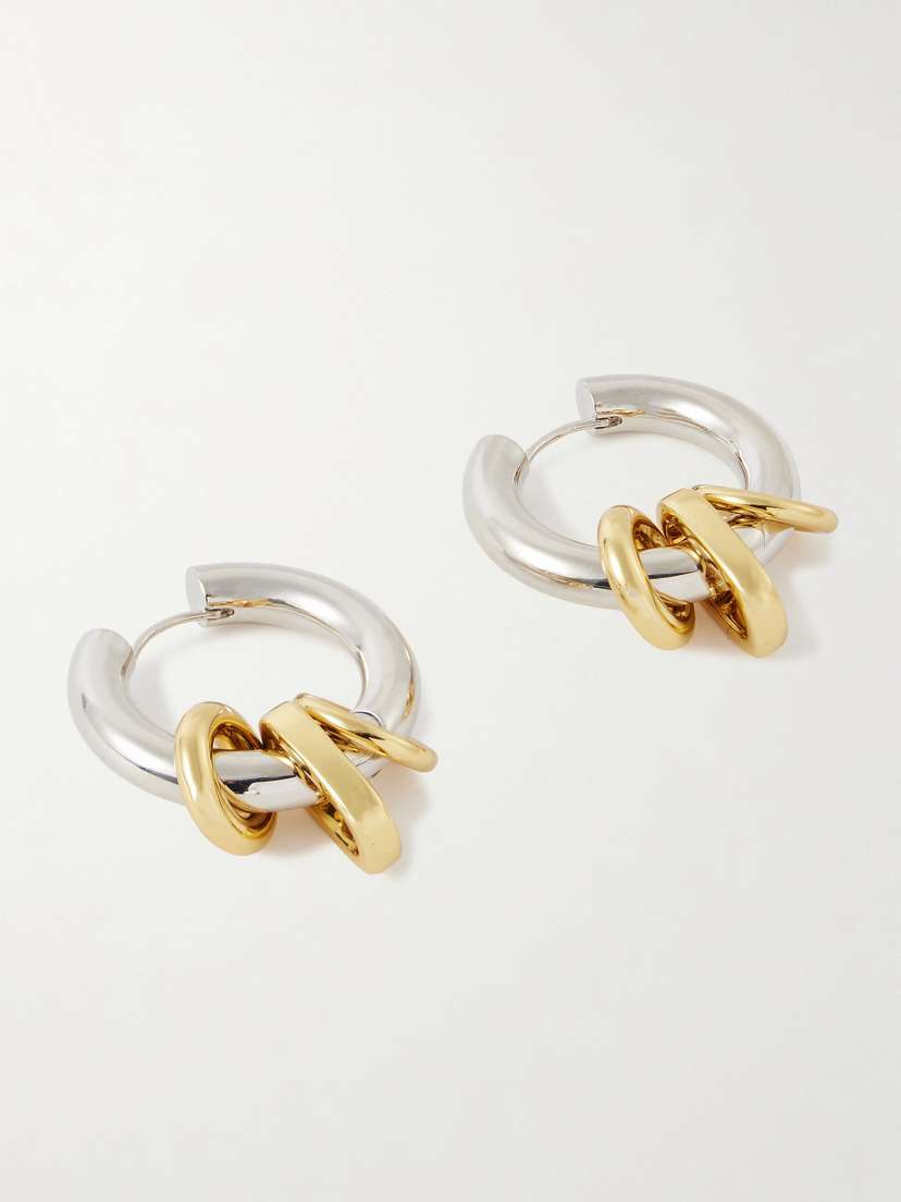 Laura Lombardi Genna Rhodium- And Gold-plated Hoop Earrings