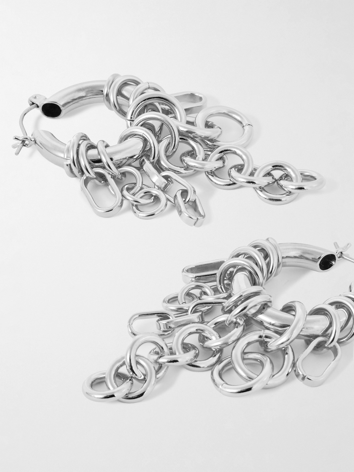 Shop Laura Lombardi Sabbia Platinum-plated Hoop Earrings In Silver