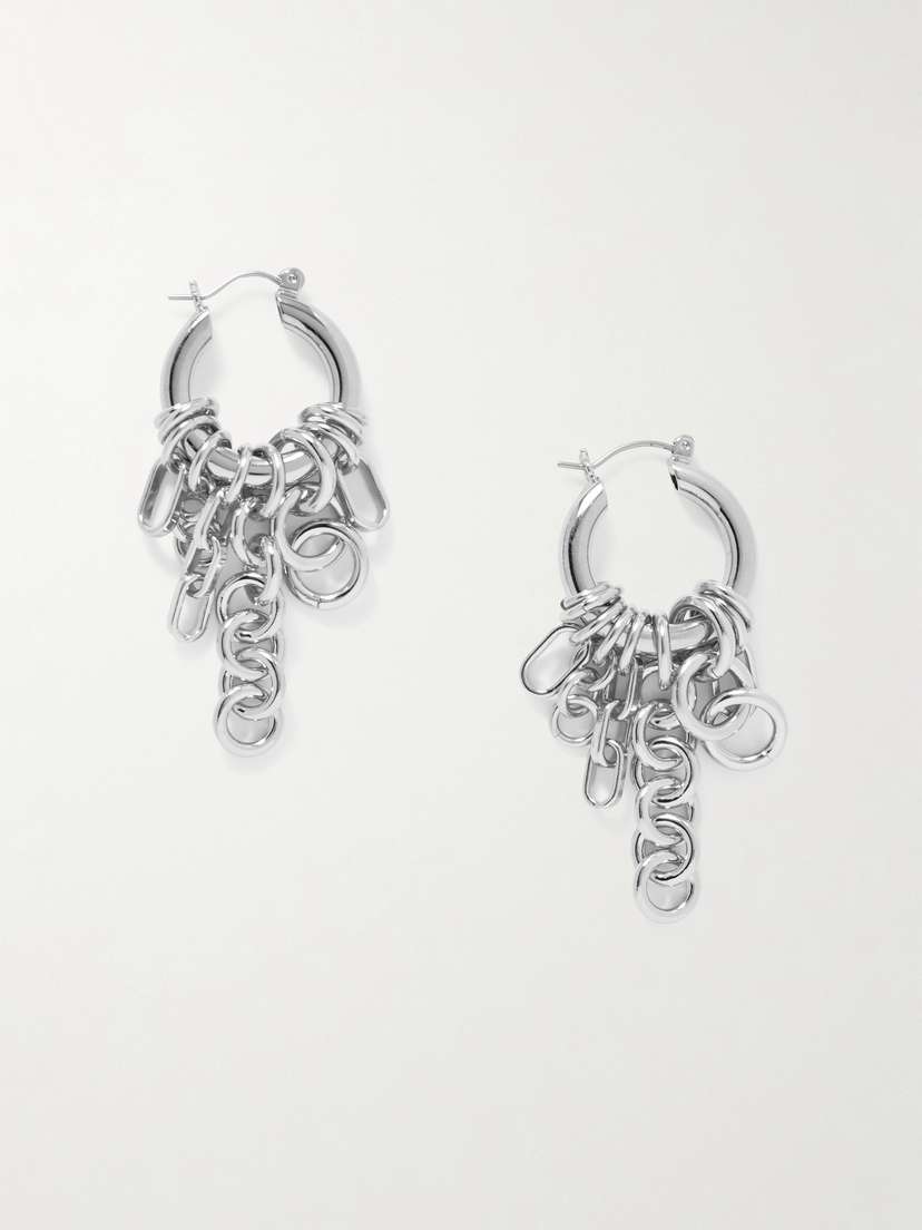 Laura Lombardi Sabbia Platinum-plated Hoop Earrings