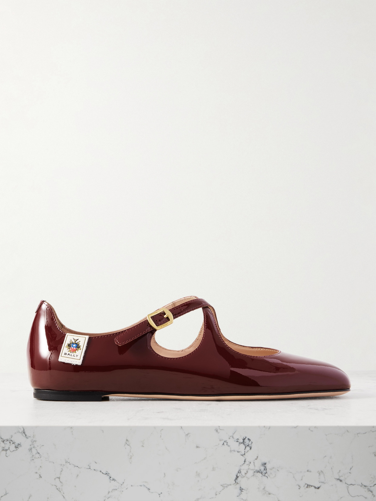 Bally Patent Ballerina Shoes In Burgundy