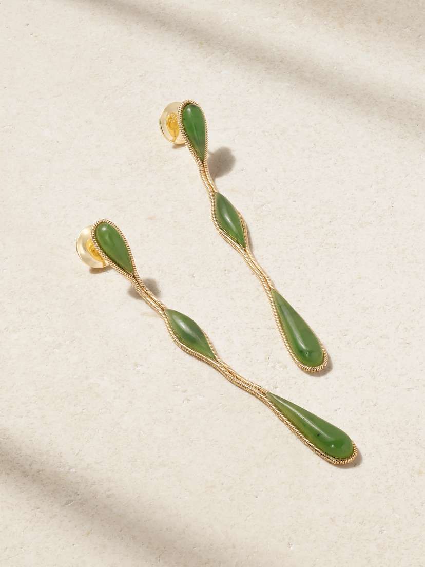 Fernando Jorge Fluid 18-karat Gold Jade Earrings