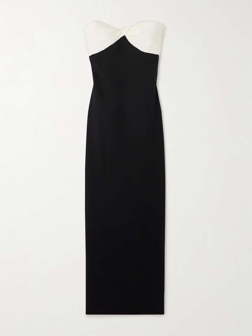 Marmar Halim Twist-front Two-tone Silk Gown