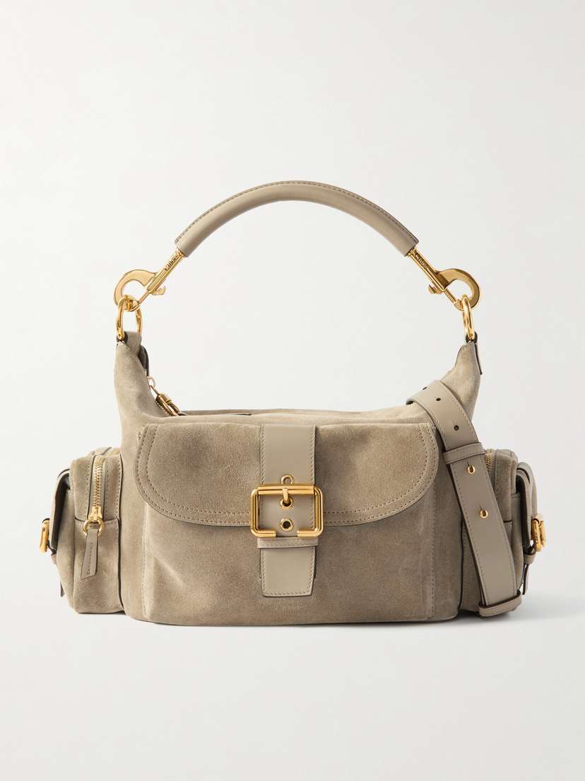Chloé Camera Leather-trimmed Suede Shoulder Bag