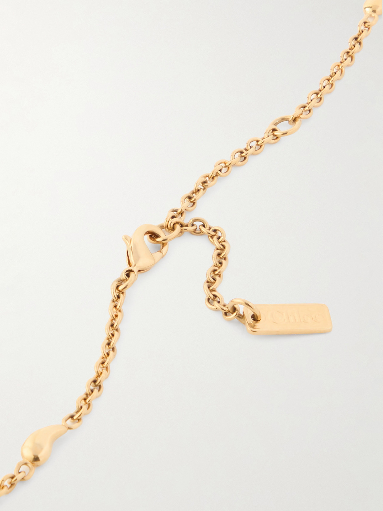 Chloé Gold Colored Necklace With Logo Lettering In Brass Woman In Multicolor