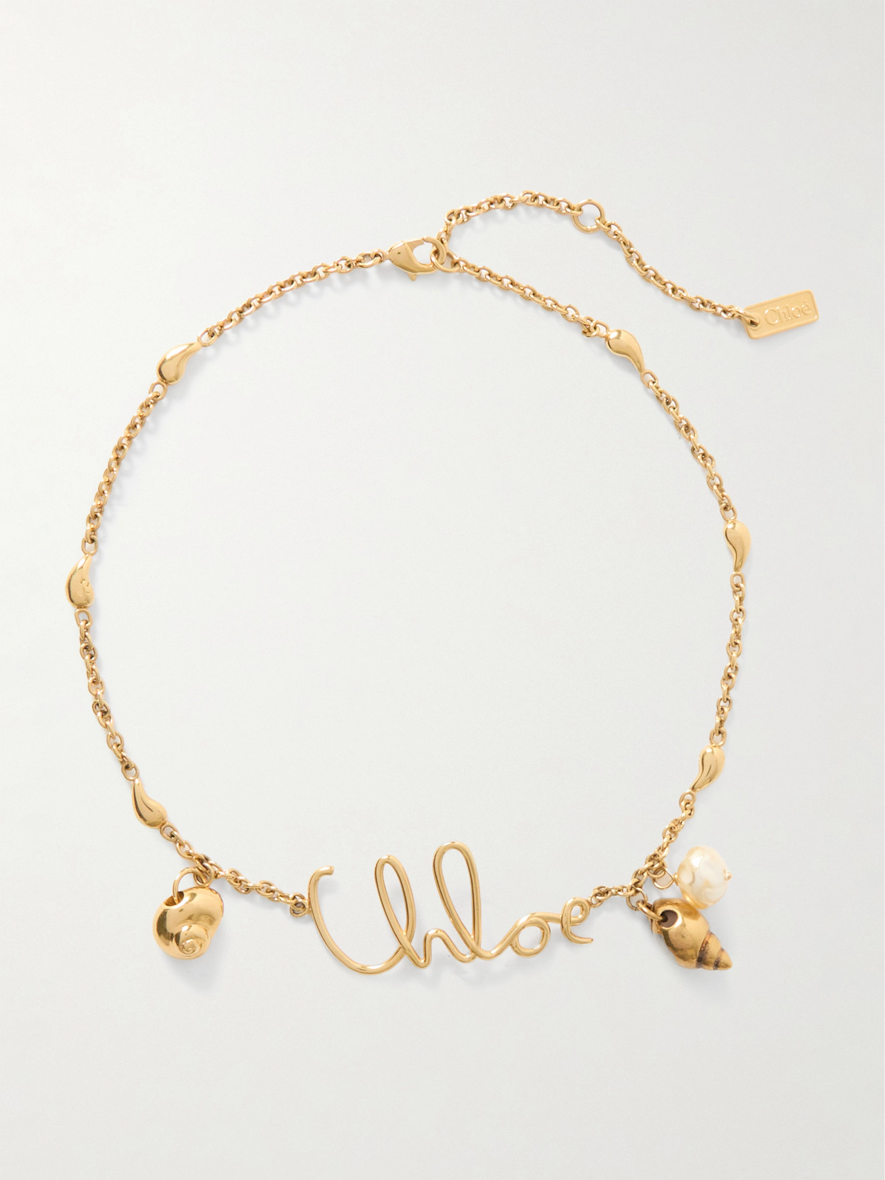 Chloé Gold-tone Faux Pearl Necklace