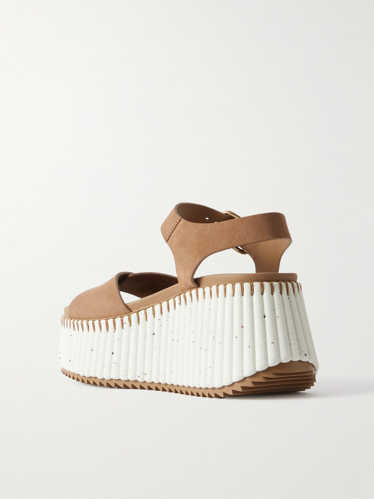Chloé Platform Sandals With Textured Sole And Round Toe In Brown