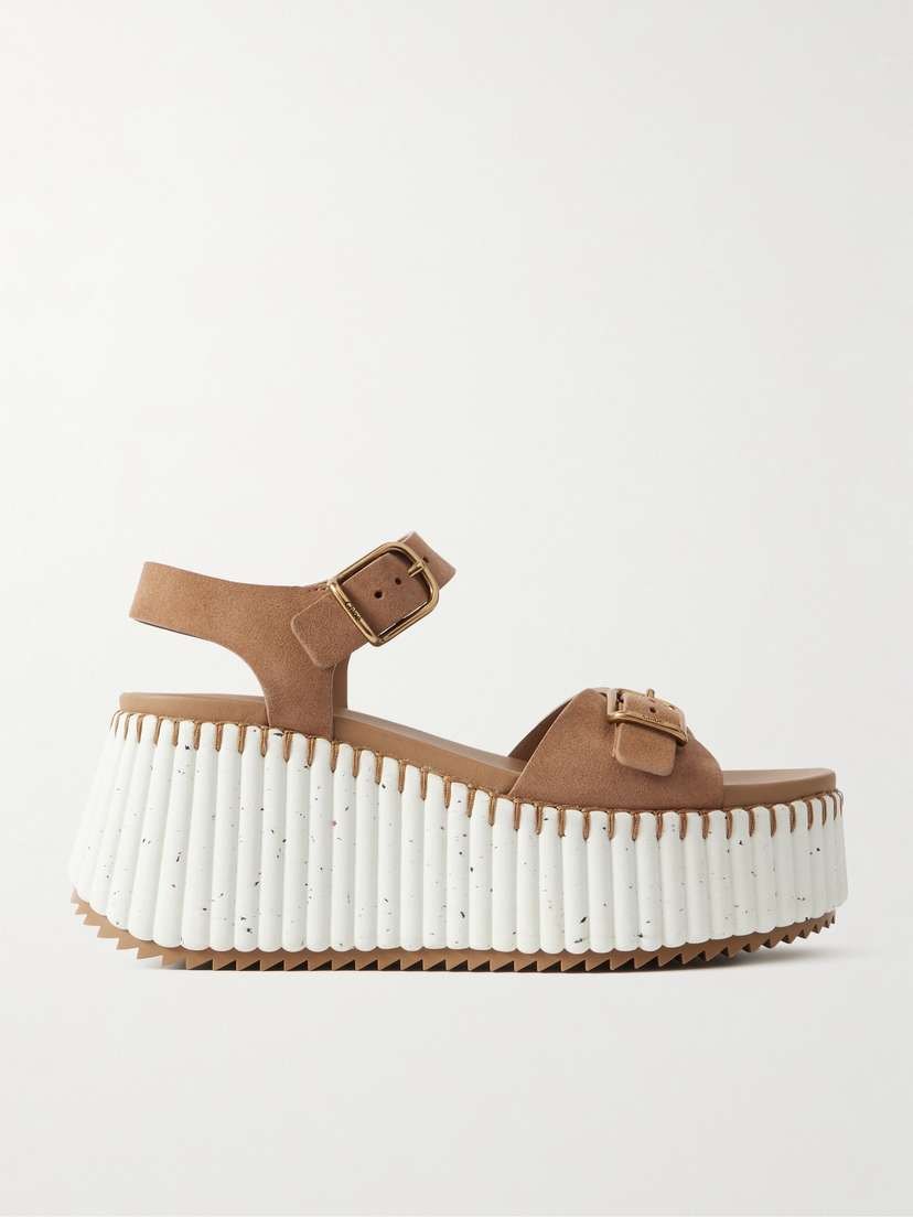 Chloé Nama Suede Platform Sandals