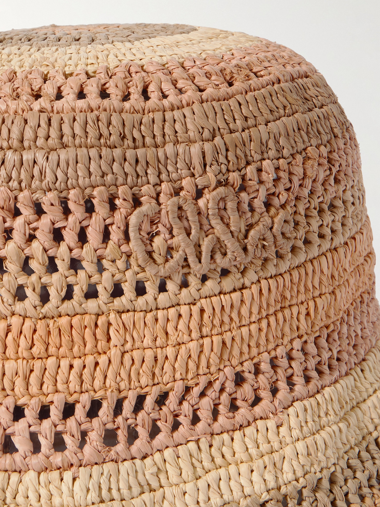 Chloé Sunset Embroidered Striped Raffia Hat In Neutrals