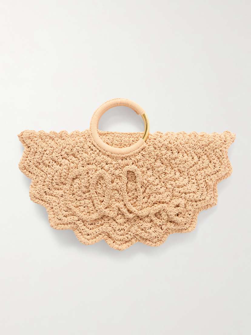 Chloé Bracelet Paravent Embroidered Faux Raffia Tote