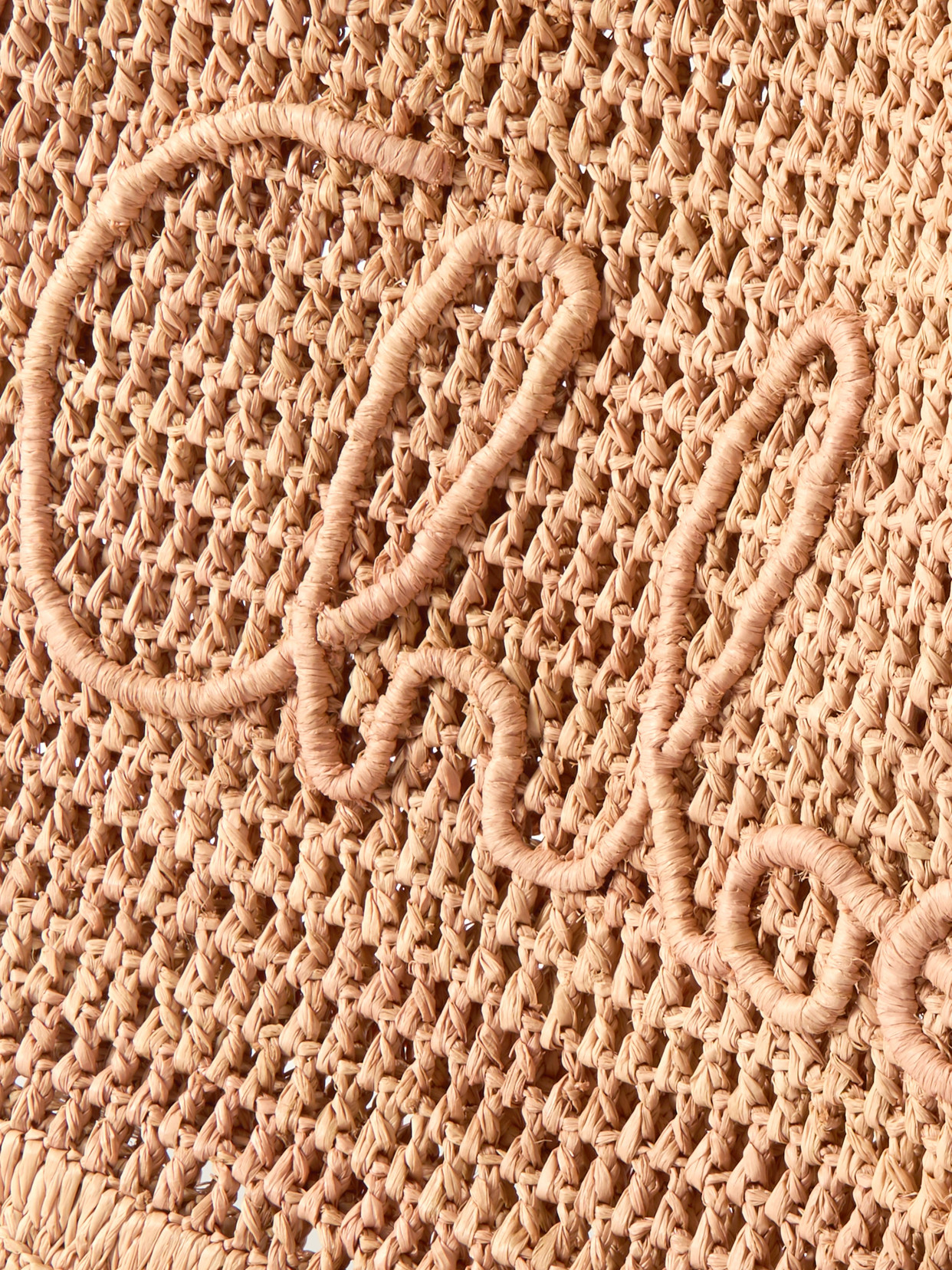 Chloé Summer Banana Embellished Crocheted Embroidered Faux Raffia Tote In Pink