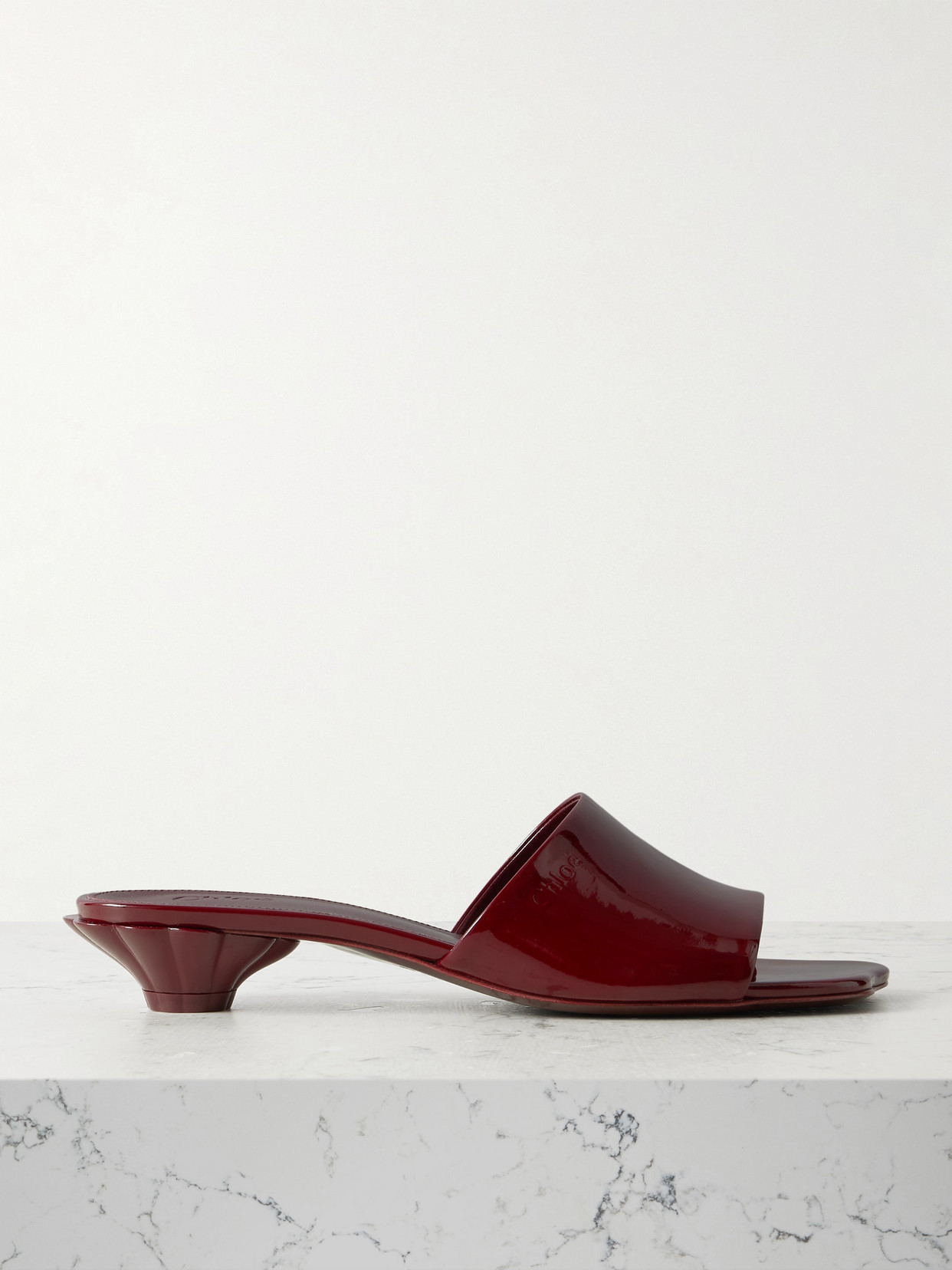 Chloé Burgundy Flower Sandals In 619 Obscure Red