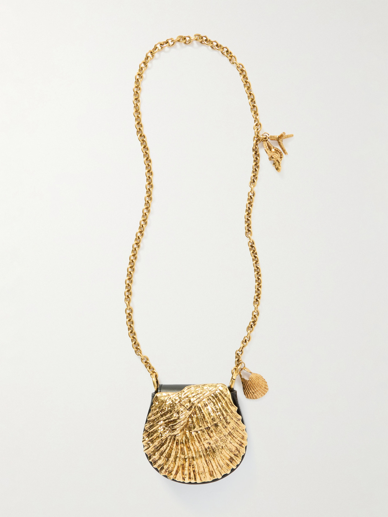 Chloé Sea Treasures Embellished Leather Shoulder Bag In Gold