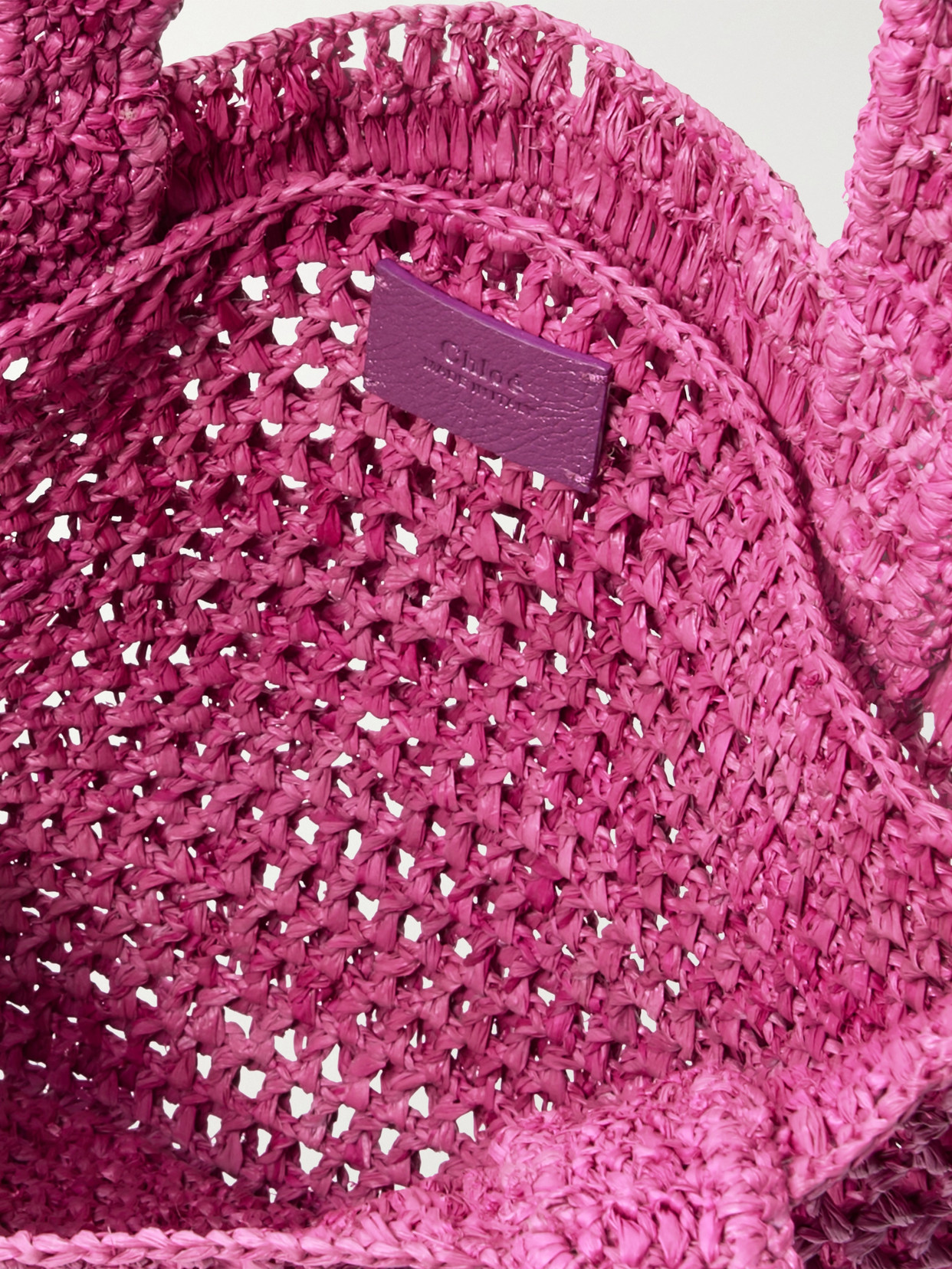 Chloé Chloe Women Fuchsia Raffia Estate Banana Shopping Bag In Pink