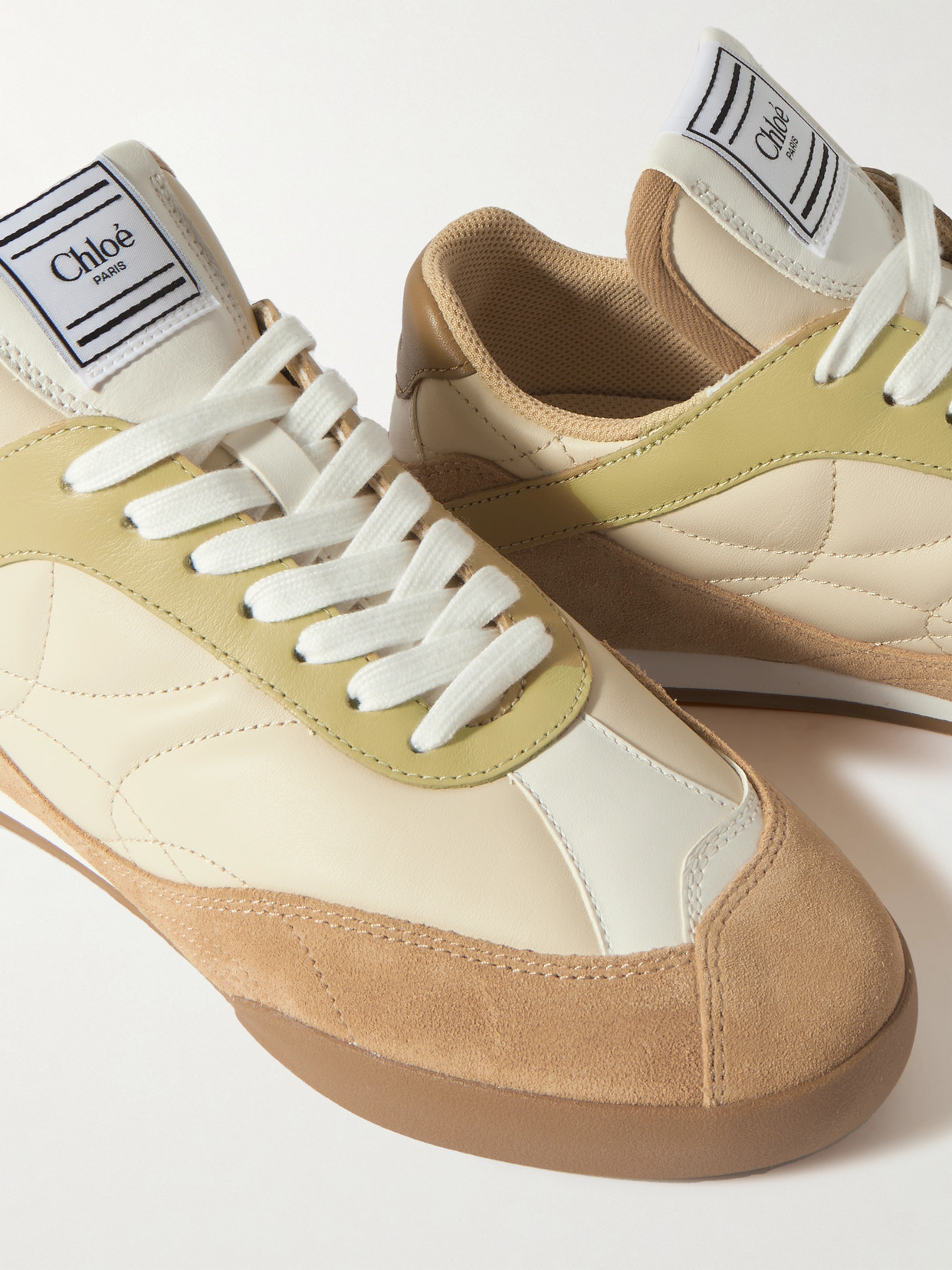 Chloé Kick Suede And Leather Sneakers In Brown