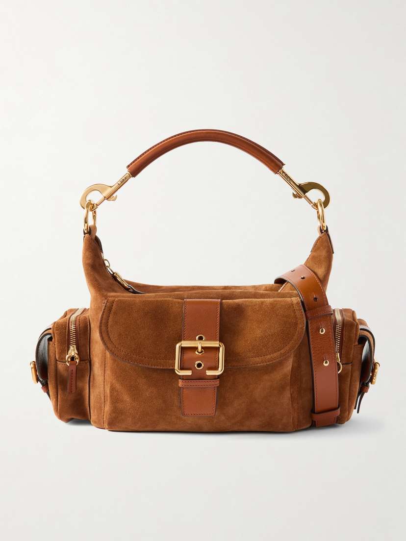 Chloé Camera Leather-trimmed Suede Shoulder Bag