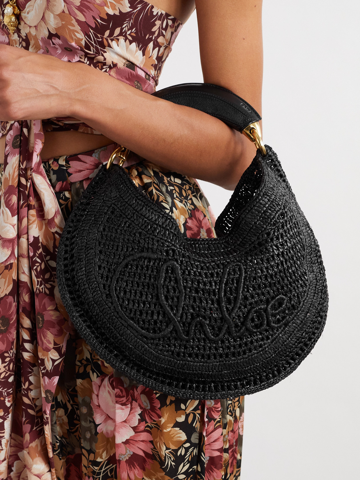 Chloé Chloe Women Black Raffia Banana Handbag In Black