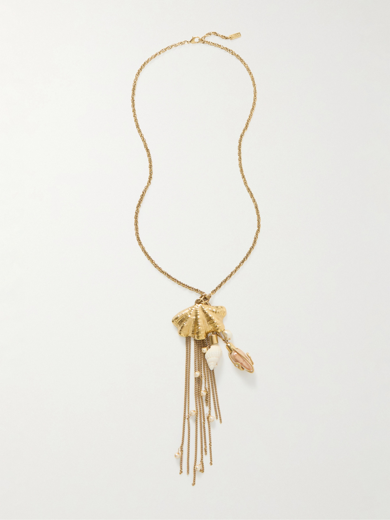 Chloé Gold-tone, Faux Pearl, Crystal And Resin Necklace