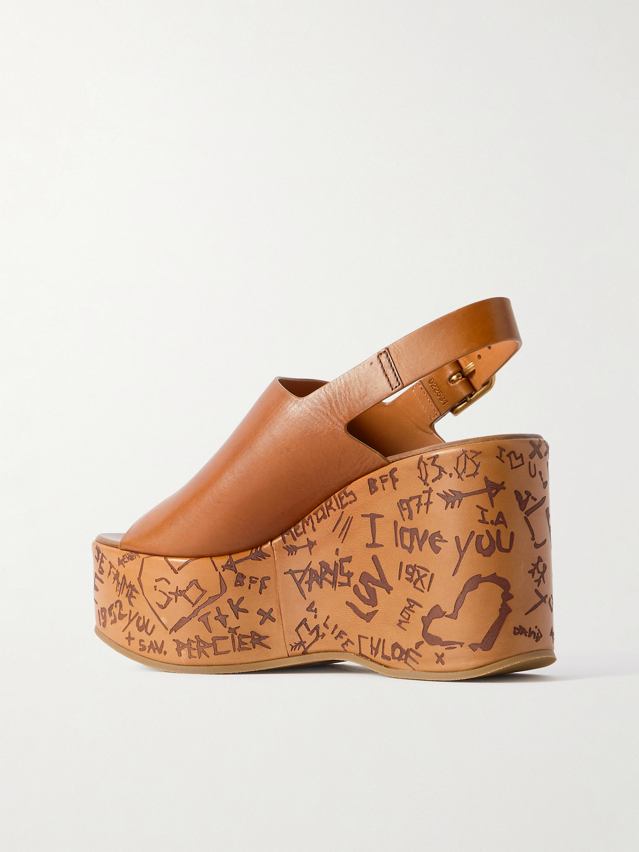 Chloé Womens Chloe Maxime Platform-sole Leather Wedges In Brown