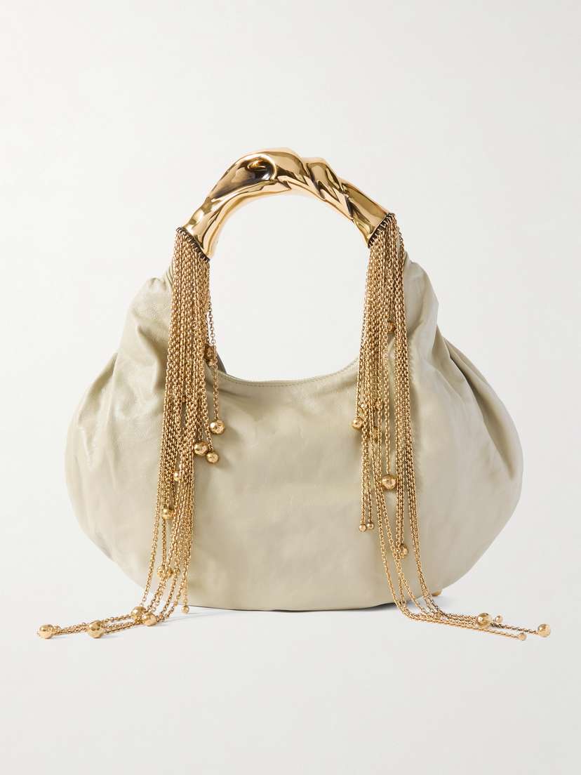 Chloé Twisted Shell Embellished Leather Tote