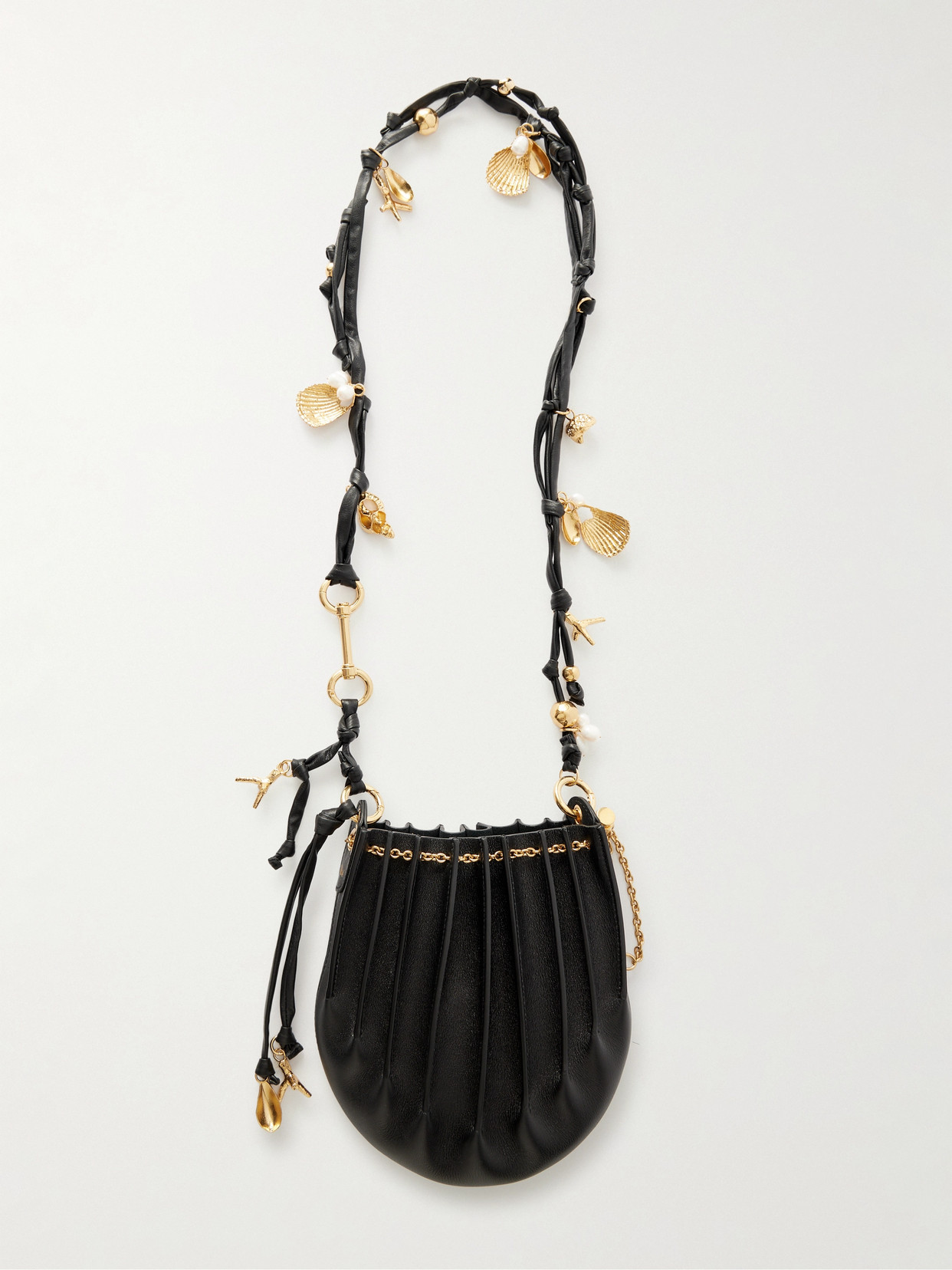 Chloé Chloe Women Black Leather Sea Treasures Crossbody Bag In Black