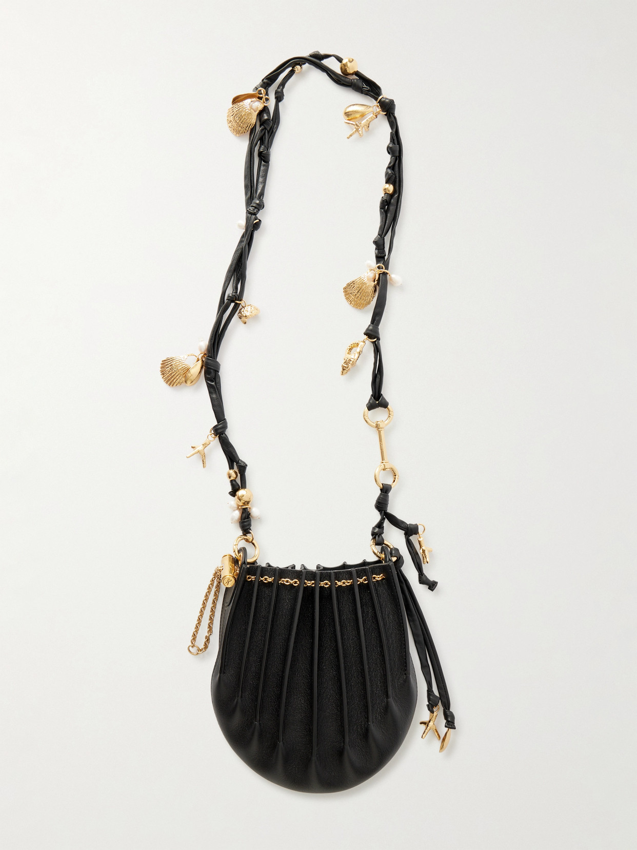 Chloé Chloe Women Black Leather Sea Treasures Crossbody Bag In Black