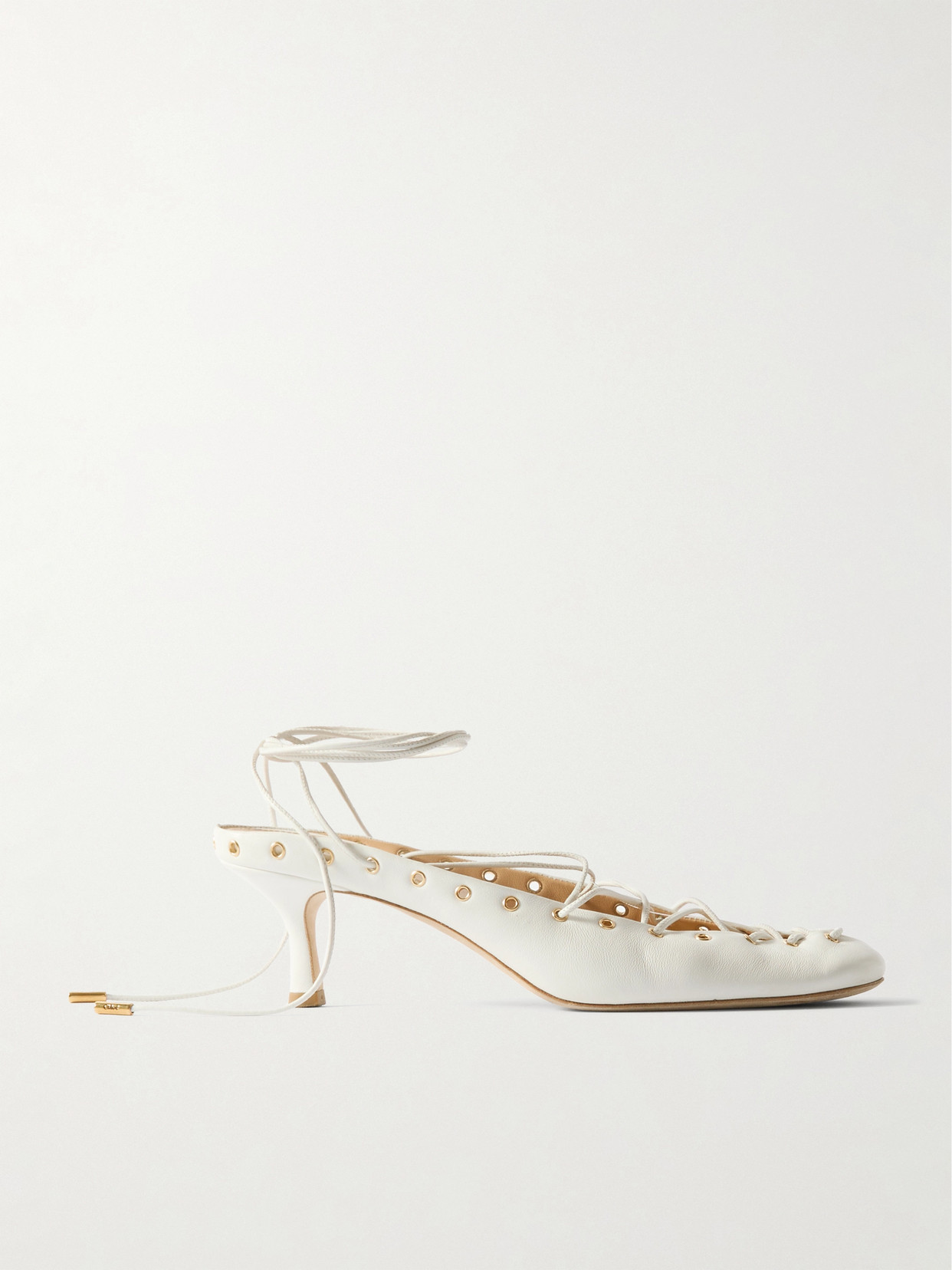 Chloé Chloe Ghilies Tie-up Leather Sandals In White