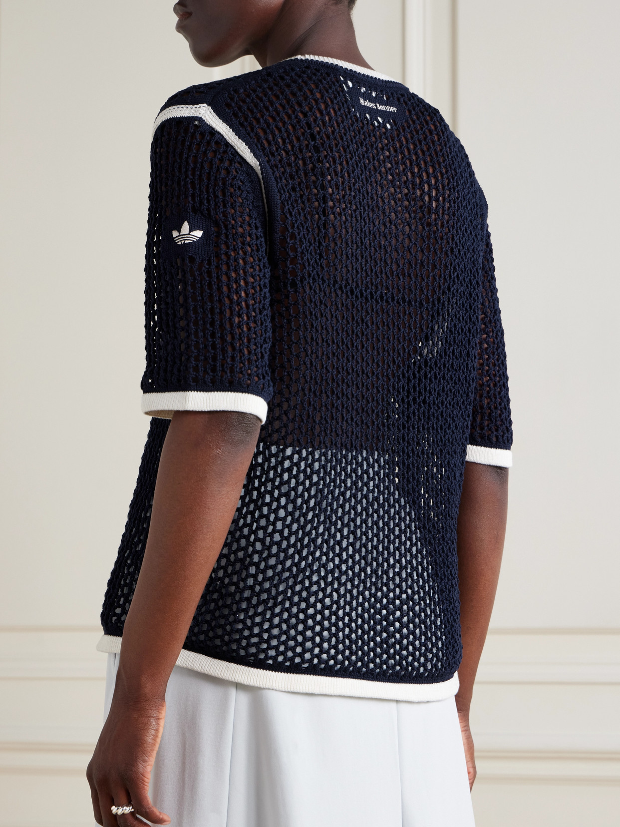 Open-Knit Cotton-Blend T-Shirt